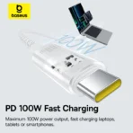 Baseus Gem Type-C to Type-C 100W 1 Meter Fast-Charging Data Cable - Image 2