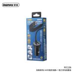 Remax Dual USB Car Charger Fast Charging RCC236 With 3in1 2.4A Lightning, micro USB, Type-C Cable - Image 3
